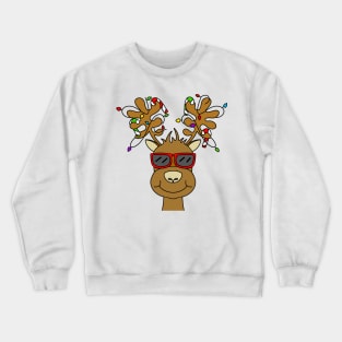 Christmas Reindeer With Christmas Ornaments Crewneck Sweatshirt